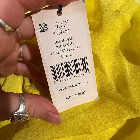 Cinq a sept 100% silk corinne cut out one shoulder dress 12 - Picture 7 of 9